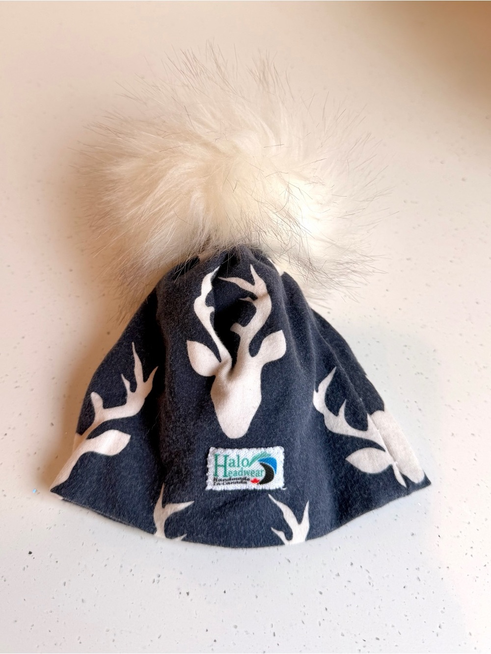 Halo Headwear Handmade Faux Fur Pompom Beanie